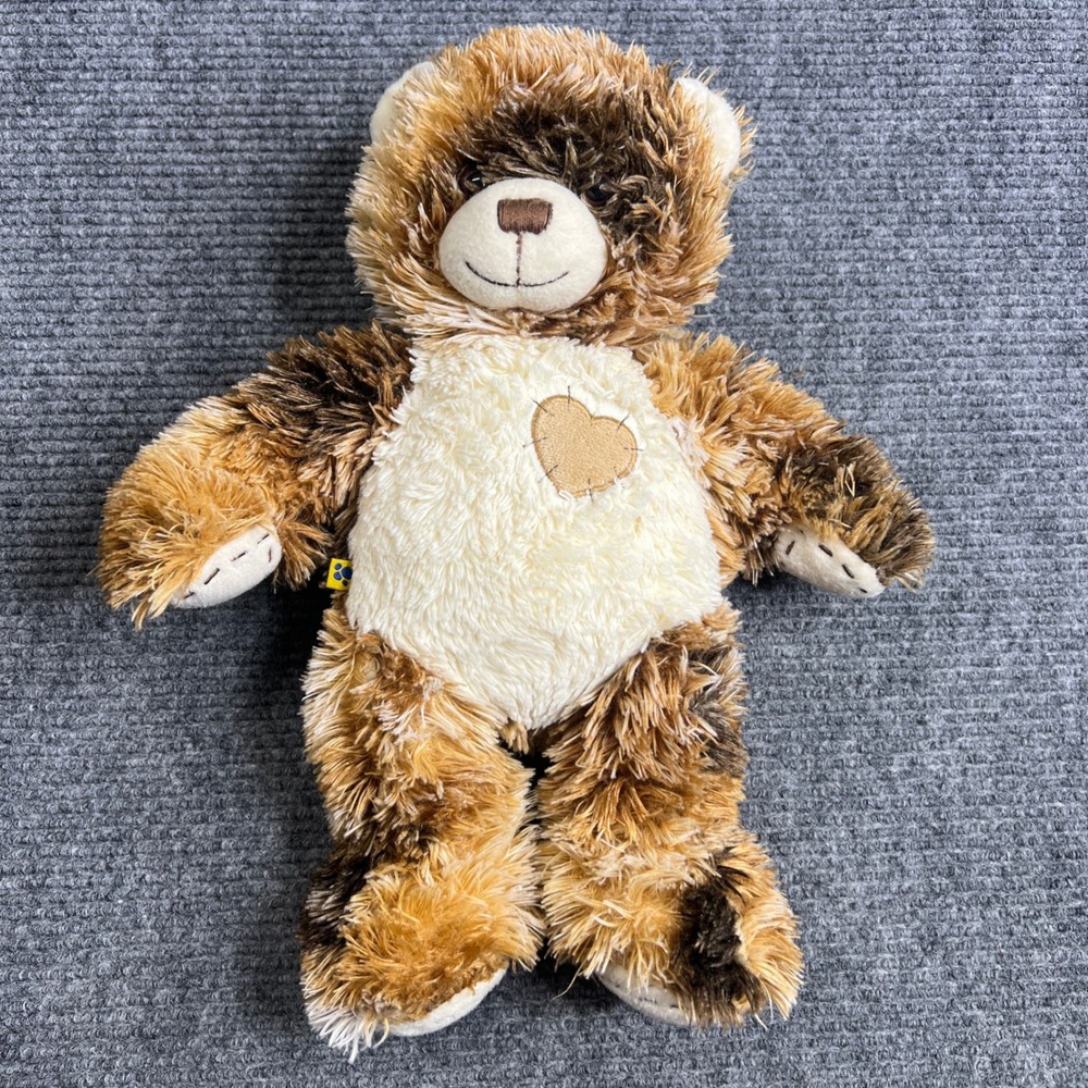 Build-A-Bear Workshop Champ Bear Brown Tan Mottled Plush Heart Patch 2011 16"